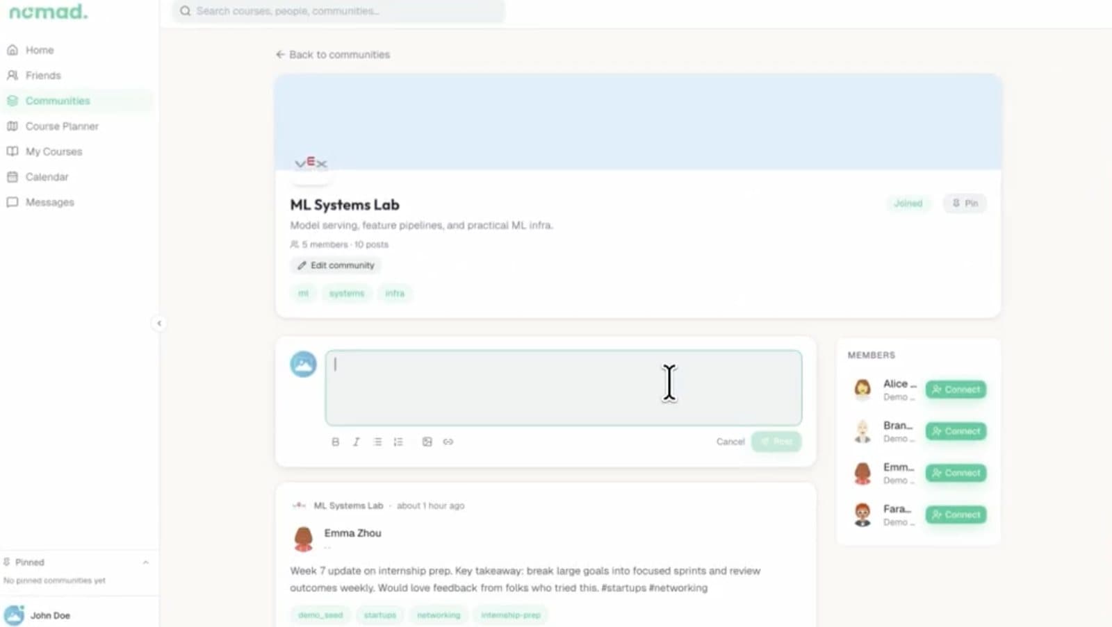 a community page